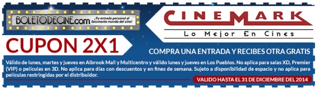 cupon 2x1 cinemark nuevo