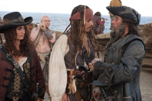 Johnny Depp como "Jack Sparrow" en "Piratas del Caribe: Navegando Aguas Misteriosas"